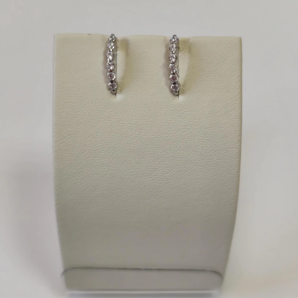 Серьги с фианитом из белого золота 585 пробы