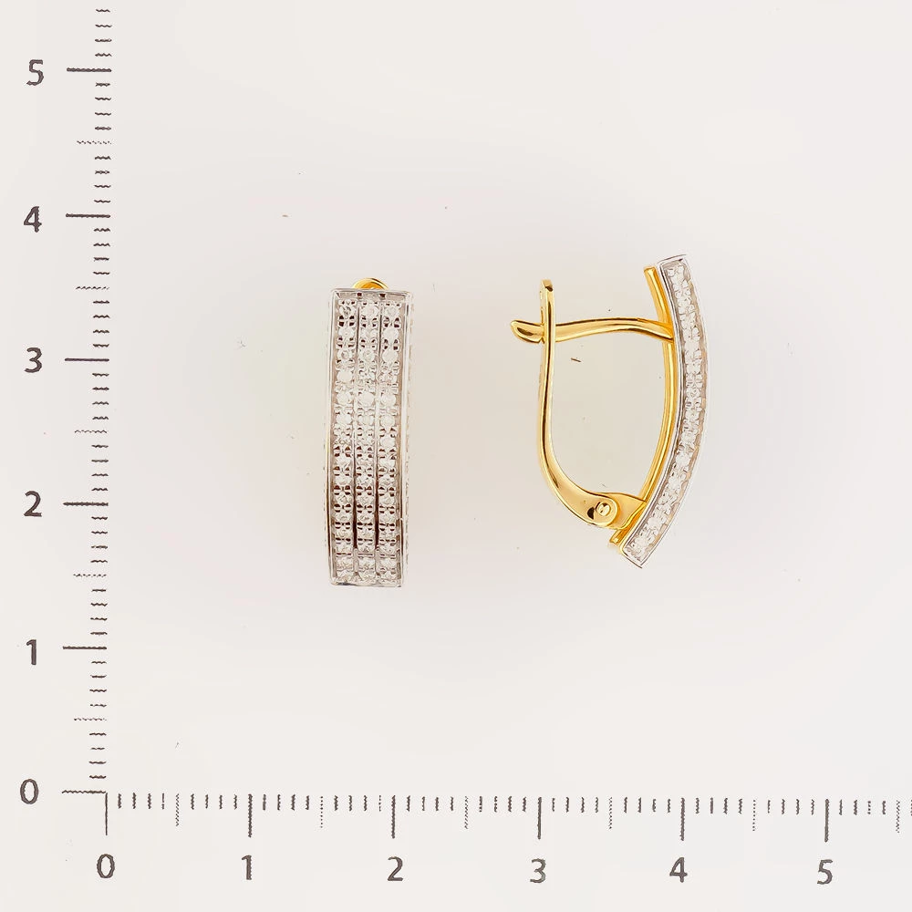 Серьги с бриллиантом из желтого золота 585 пробы