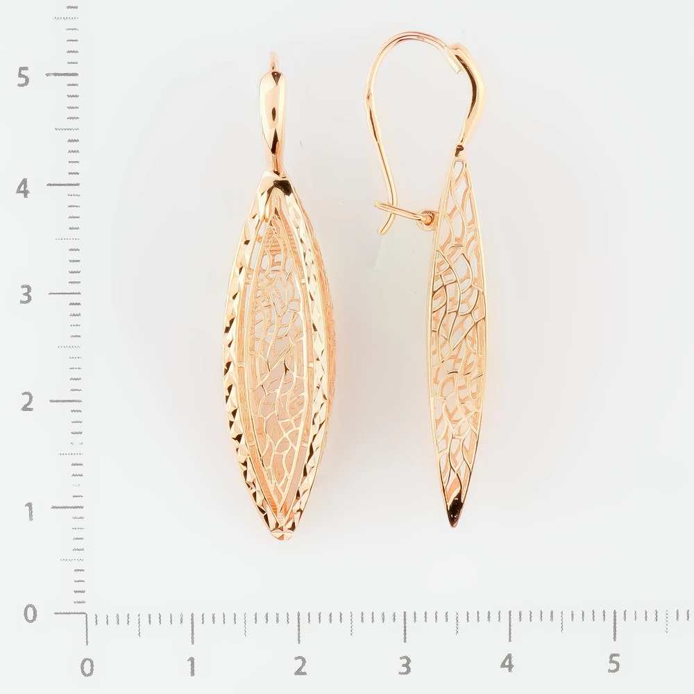 Серьги из красного золота 585 пробы