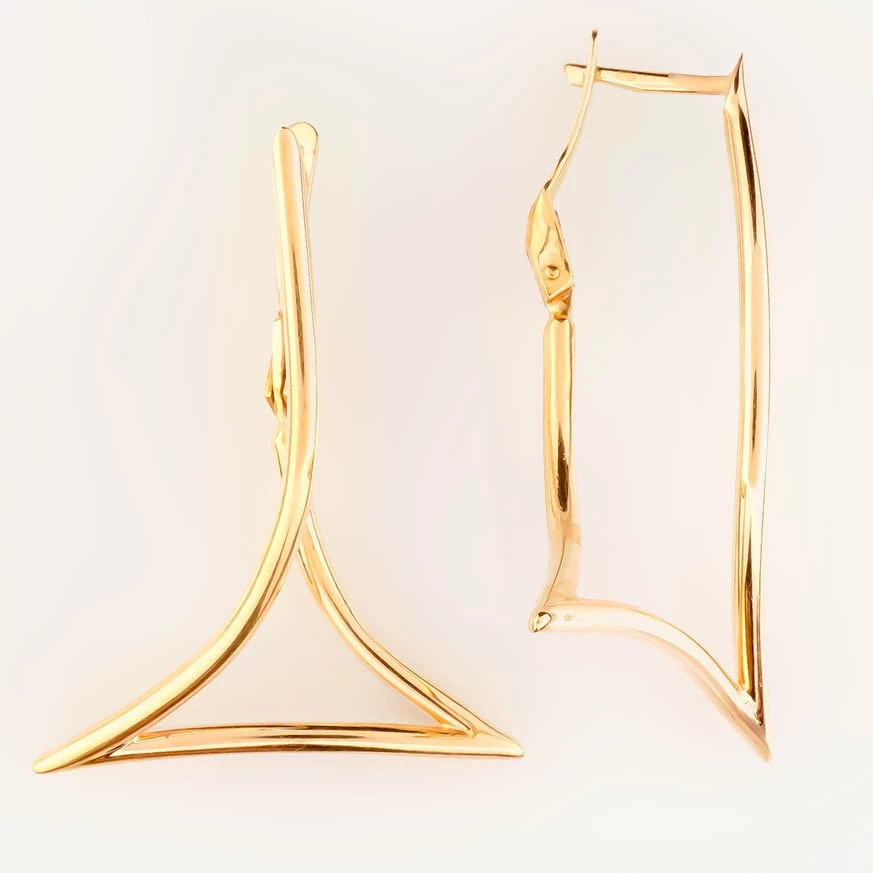 Серьги конго из красного золота 585 пробы