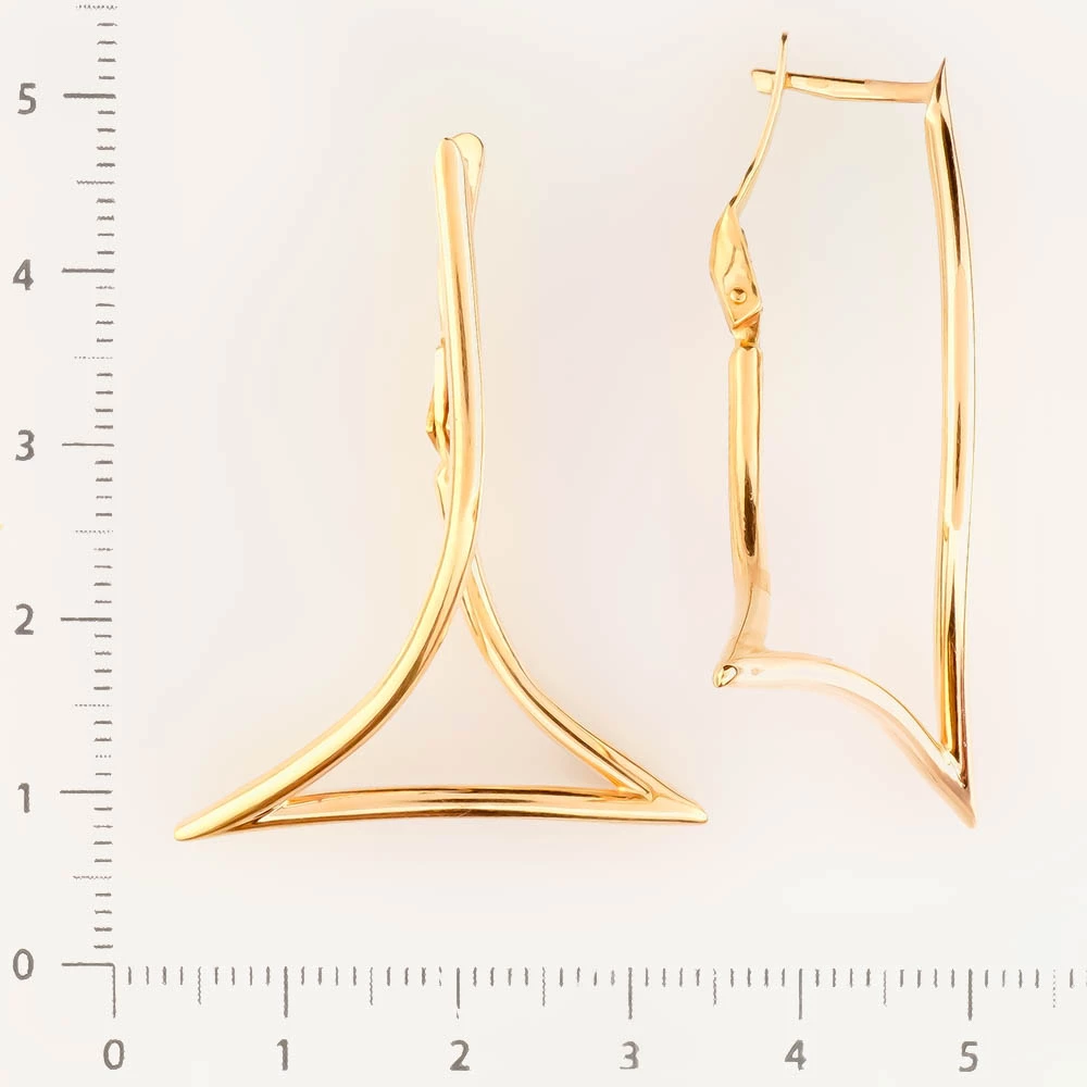 Серьги конго из красного золота 585 пробы