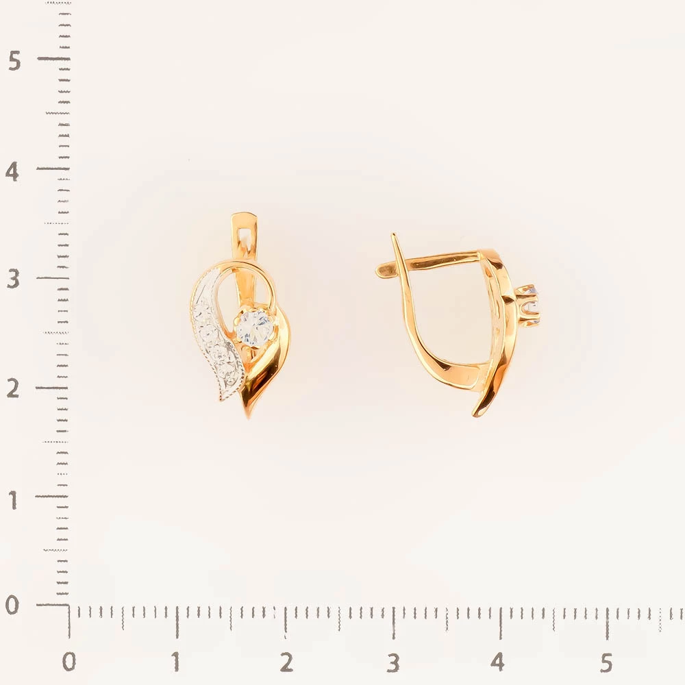 Серьги с топазом из красного золота 585 пробы