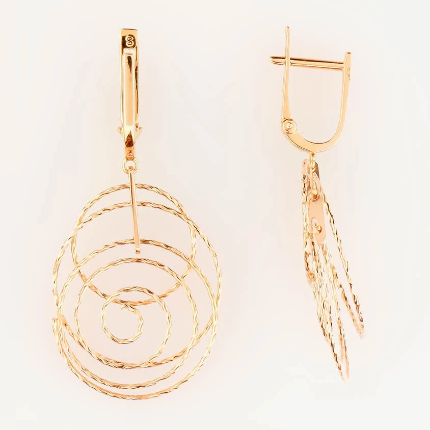 Серьги из красного золота 585 пробы