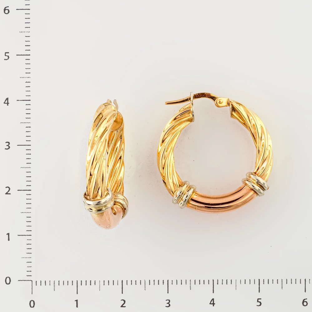 Серьги конго из желтого золота 585 пробы