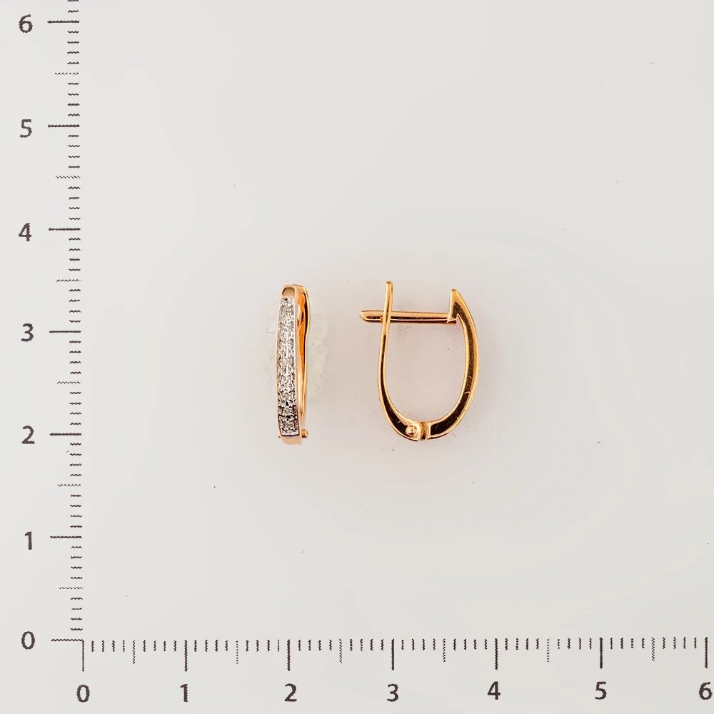 Серьги с бриллиантом из красного золота 585 пробы