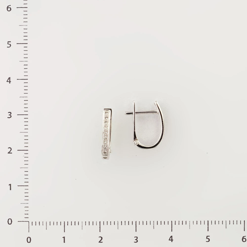 Серьги с бриллиантом из белого золота 585 пробы