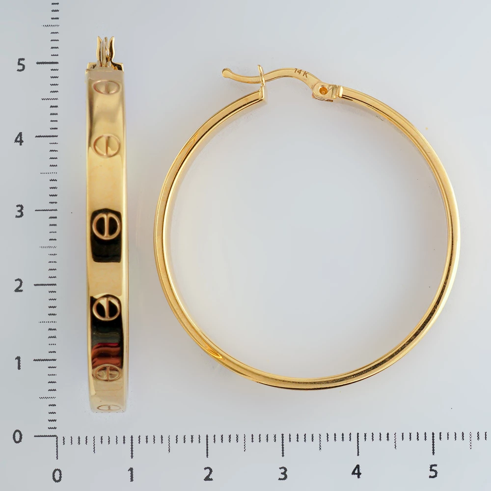 Серьги конго из желтого золота 585 пробы