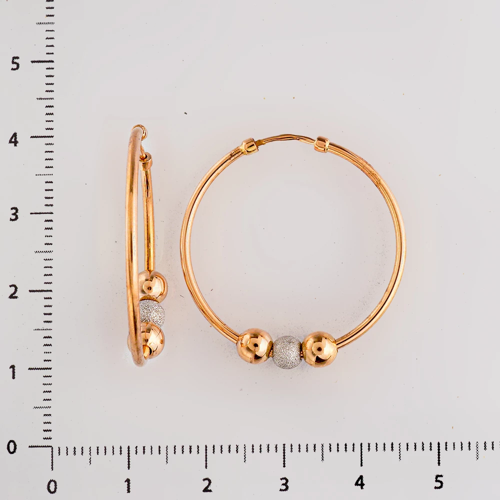 Серьги конго из красного золота 585 пробы