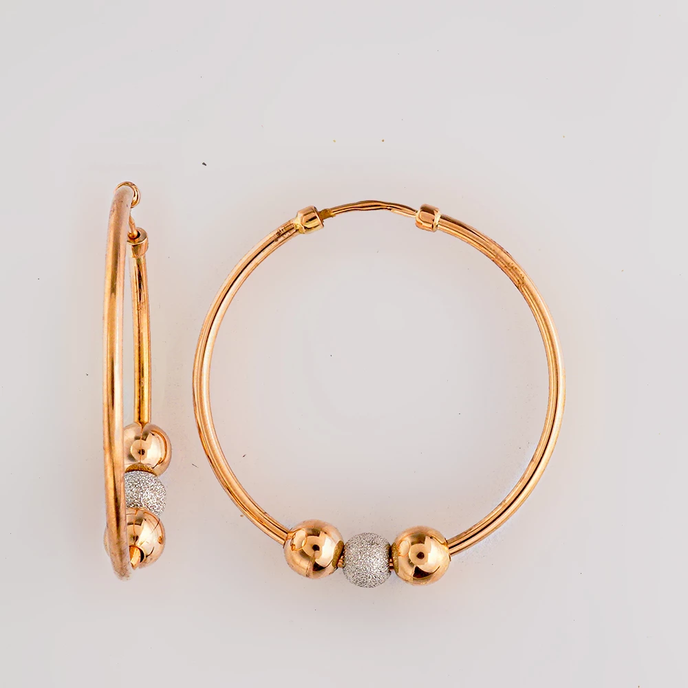 Серьги конго из красного золота 585 пробы