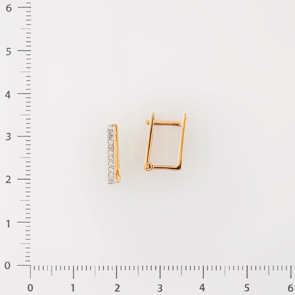 Серьги с бриллиантом из красного золота 585 пробы