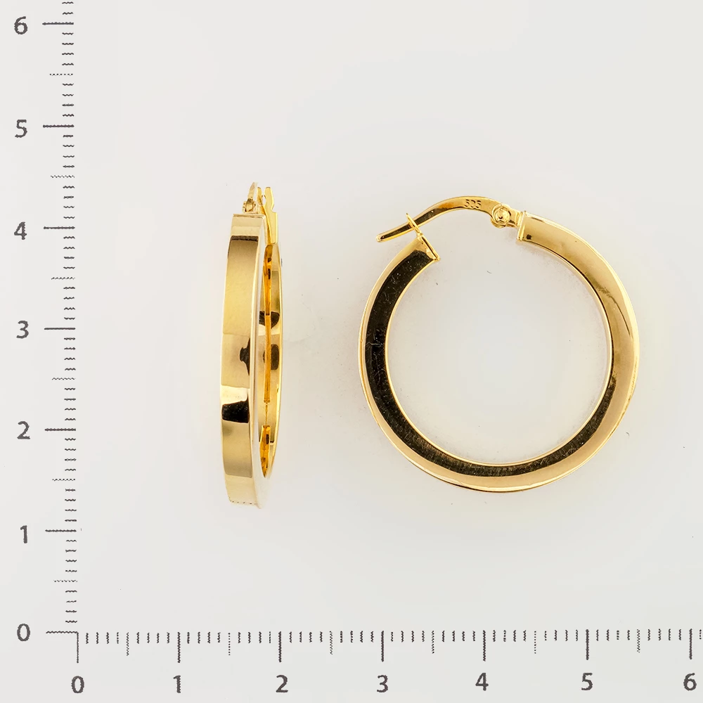 Серьги конго из желтого золота 585 пробы