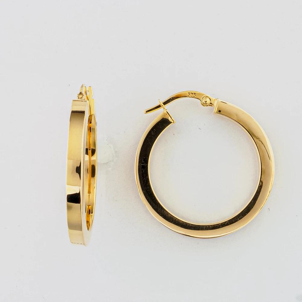 Серьги конго из желтого золота 585 пробы