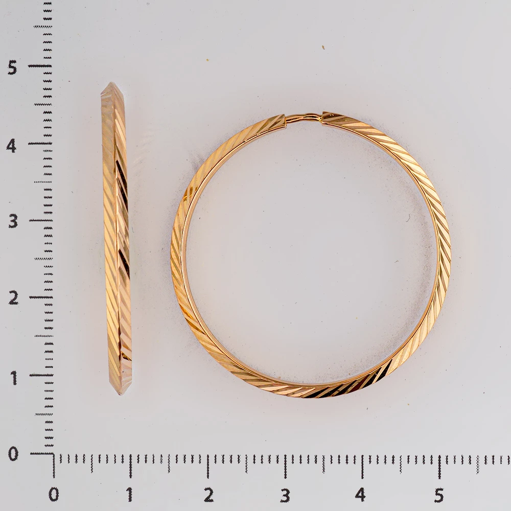 Серьги конго из красного золота 585 пробы