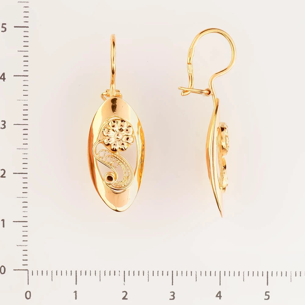 Серьги из красного золота 585 пробы