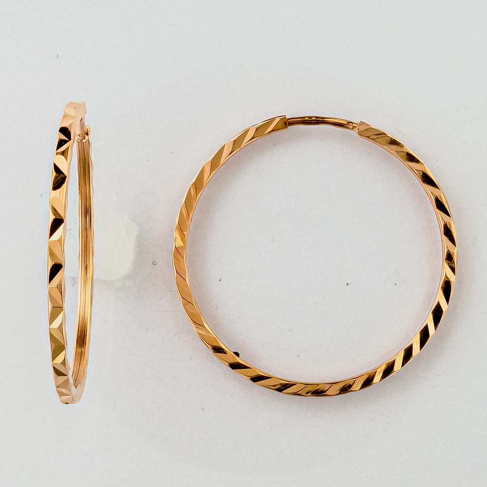 Серьги конго из красного золота 585 пробы