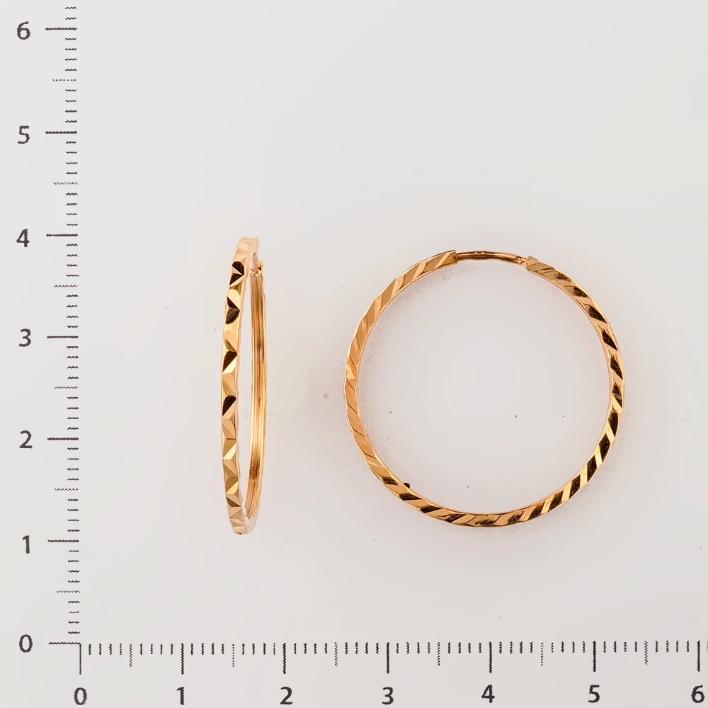 Серьги конго из красного золота 585 пробы