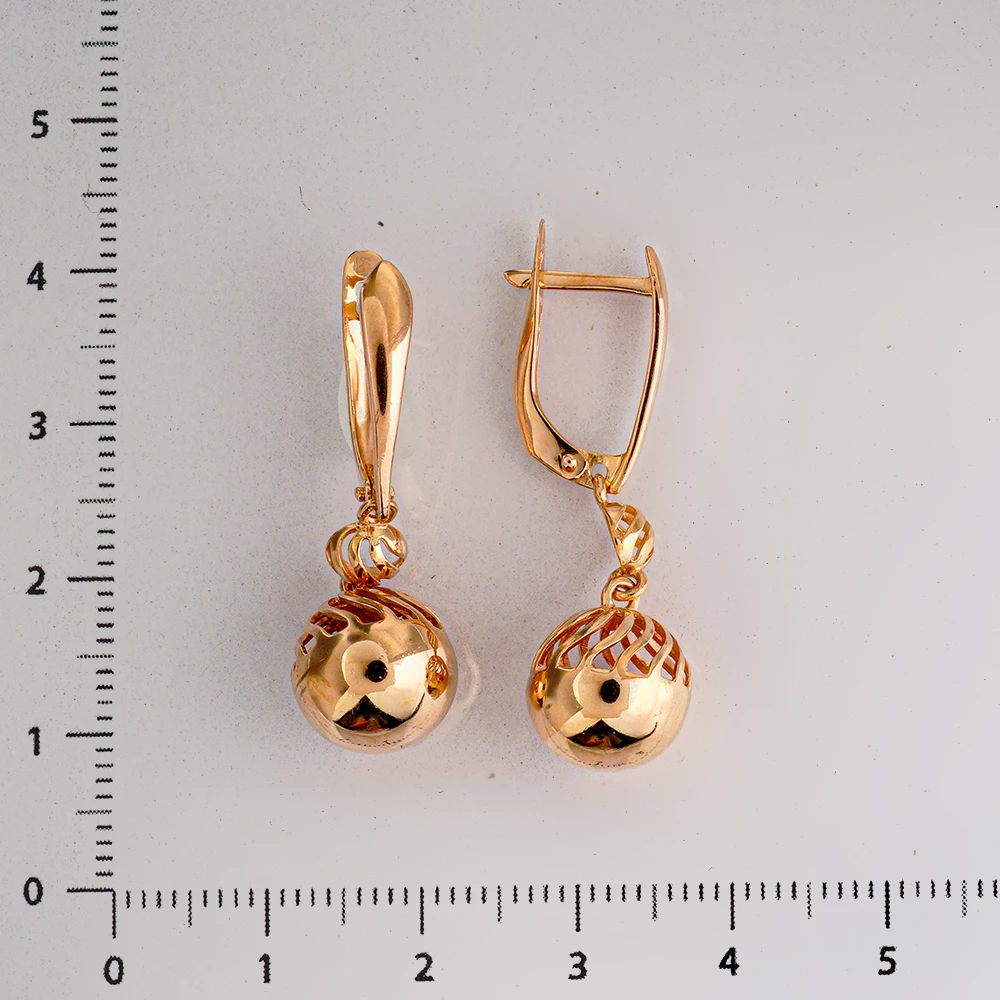 Серьги из красного золота 585 пробы