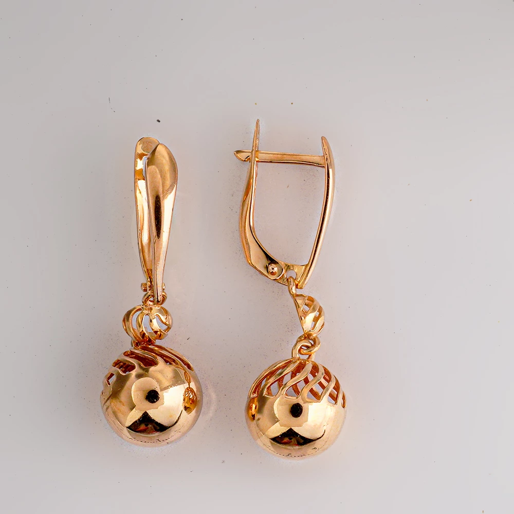 Серьги из красного золота 585 пробы