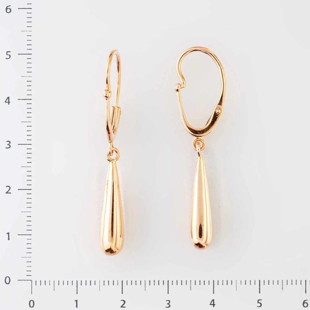 Серьги из красного золота 585 пробы