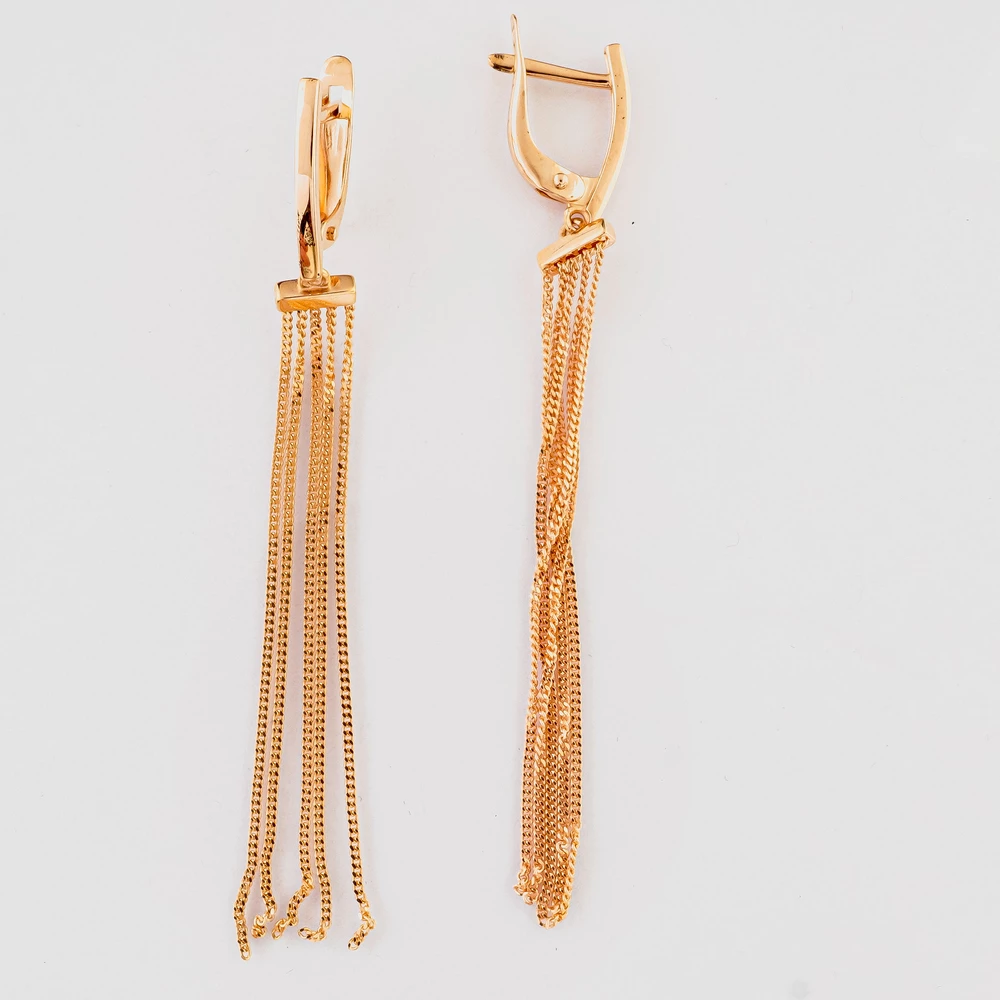 Серьги-продевки из красного золота 585 пробы