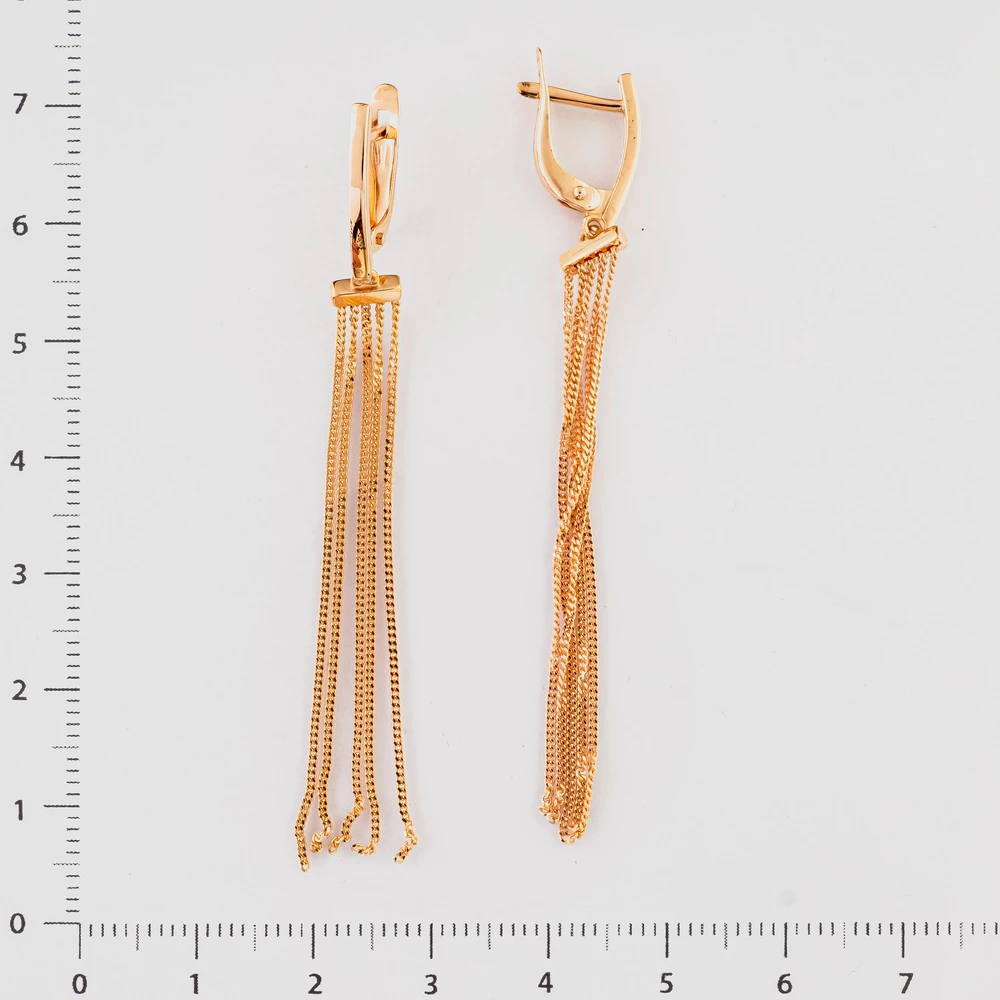 Серьги-продевки из красного золота 585 пробы