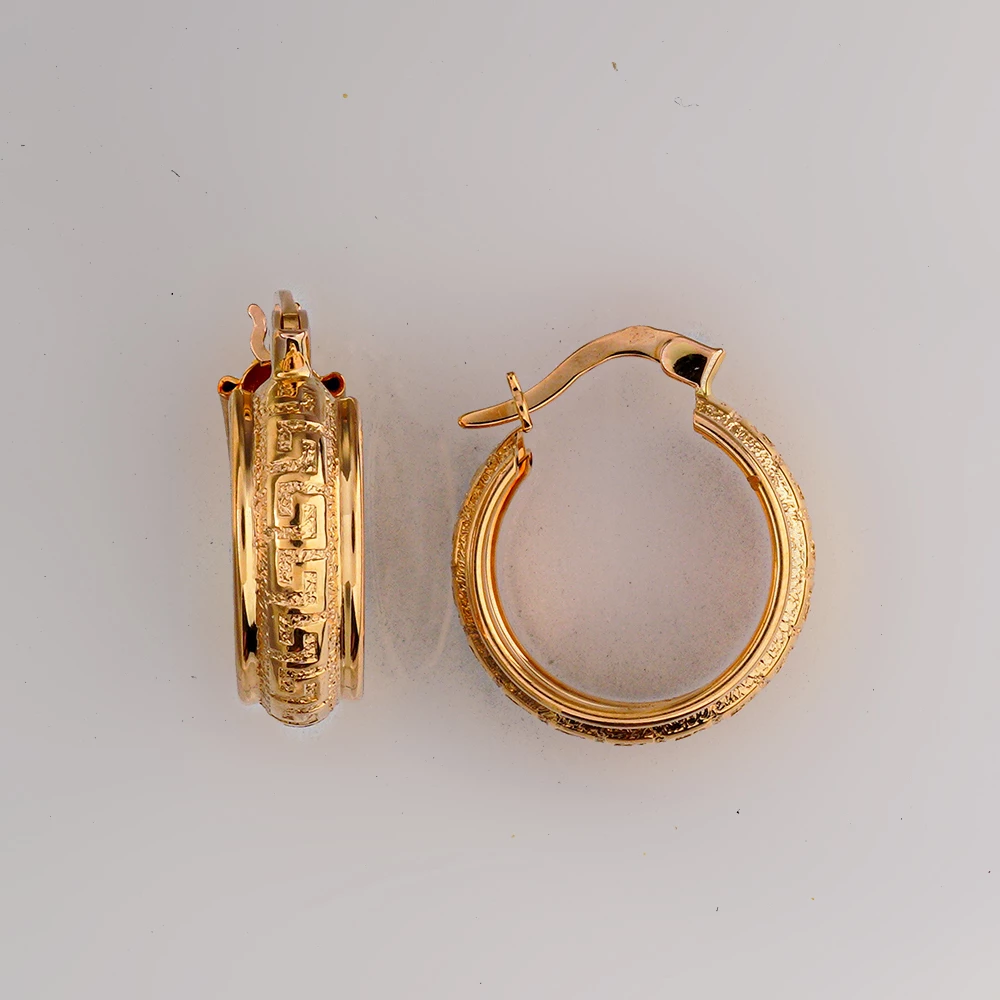 Серьги конго из красного золота 585 пробы