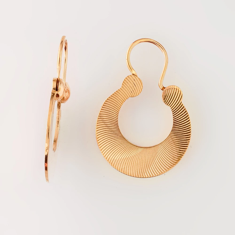 Серьги конго из красного золота 583 пробы