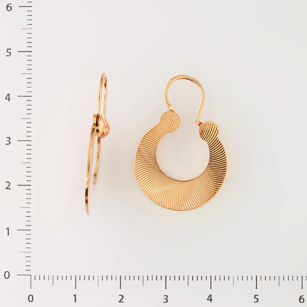 Серьги конго из красного золота 583 пробы