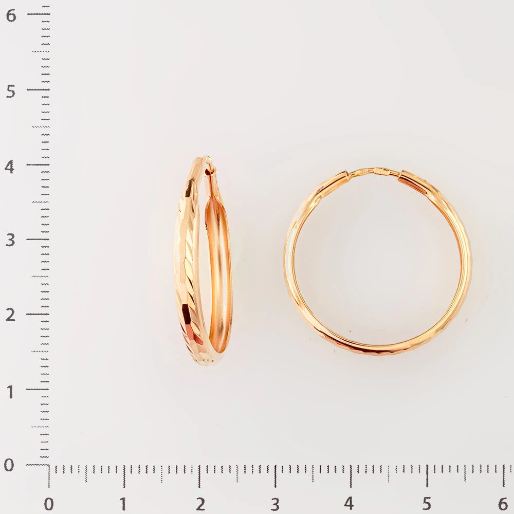 Серьги конго из красного золота 585 пробы