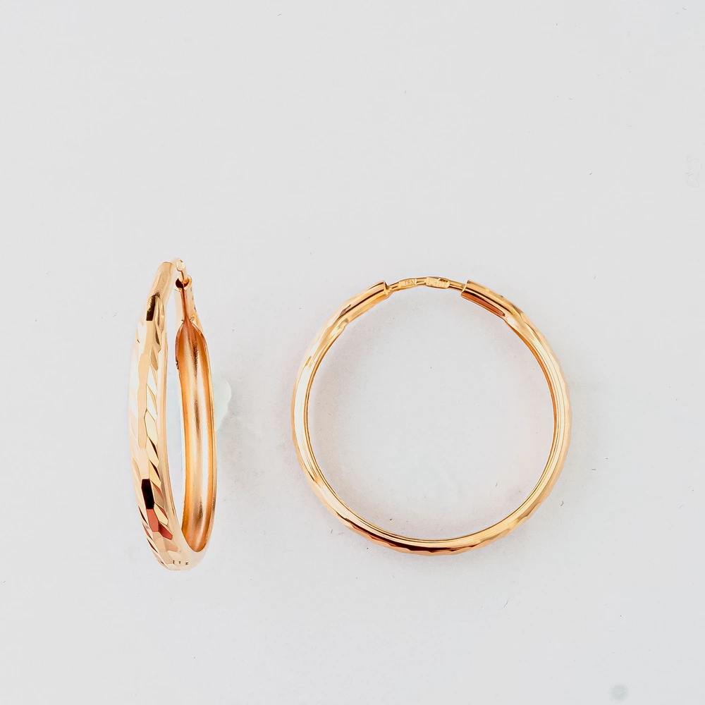 Серьги конго из красного золота 585 пробы