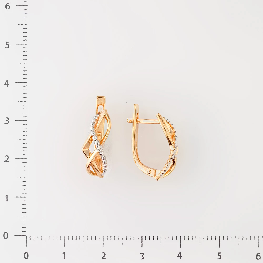 Серьги с бриллиантом из красного золота 585 пробы