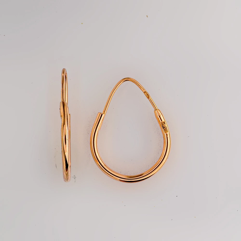 Серьги конго из красного золота 585 пробы