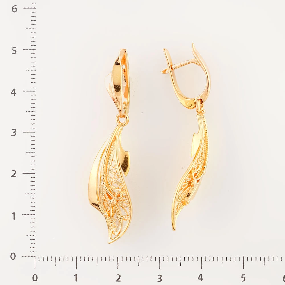 Серьги из красного золота 585 пробы