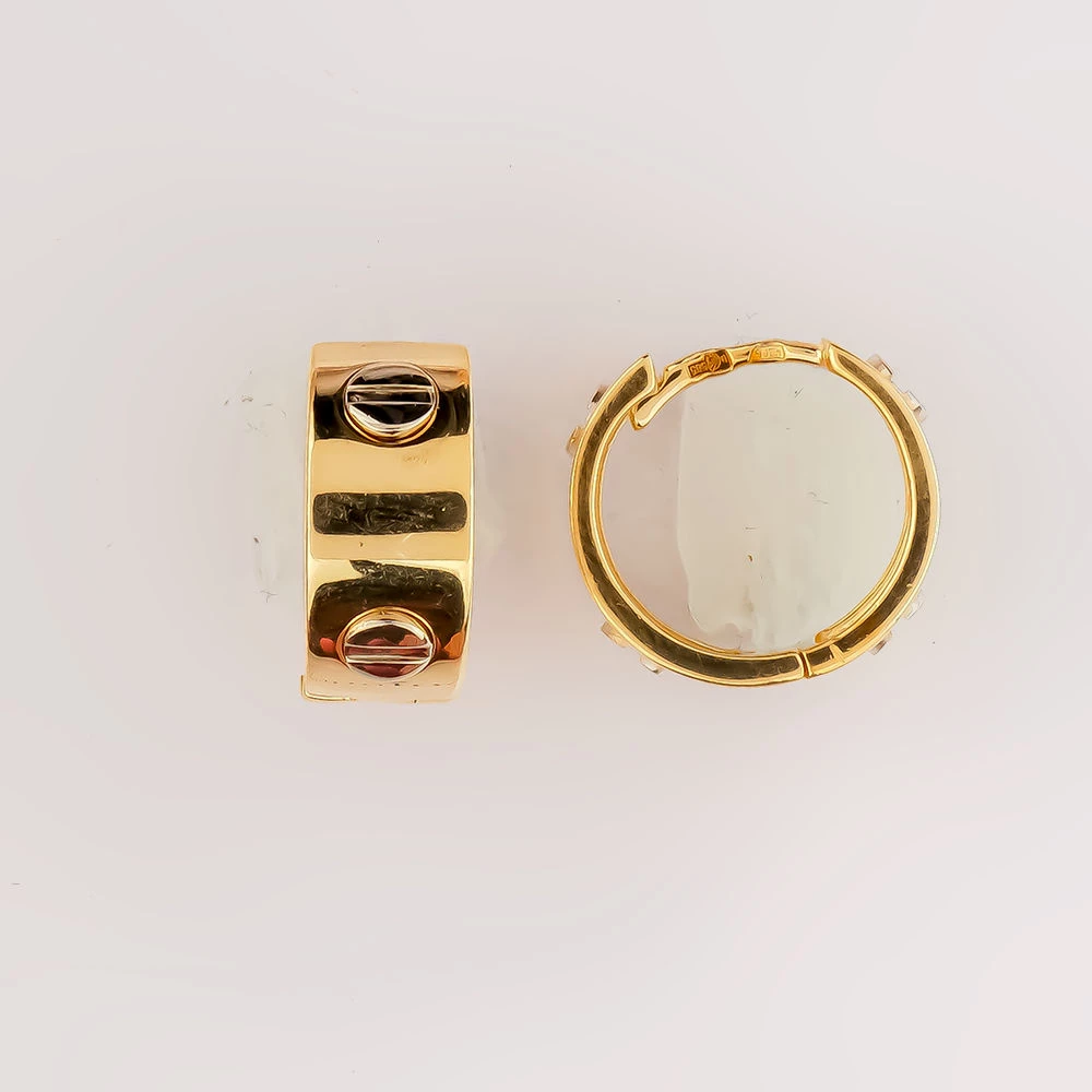 Серьги конго из желтого золота 585 пробы