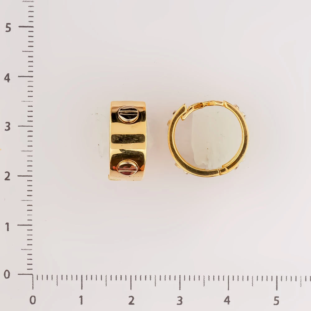 Серьги конго из желтого золота 585 пробы