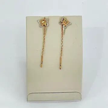 Серьги-продевки из красного золота 585 пробы