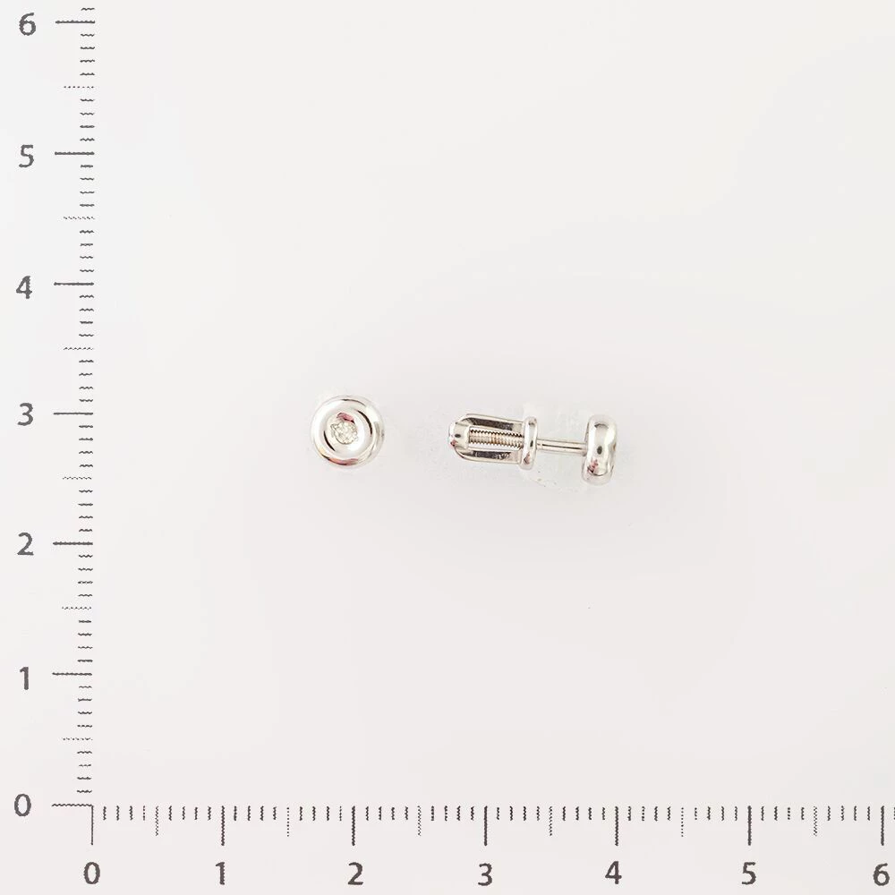 Серьги с бриллиантом из белого золота 585 пробы