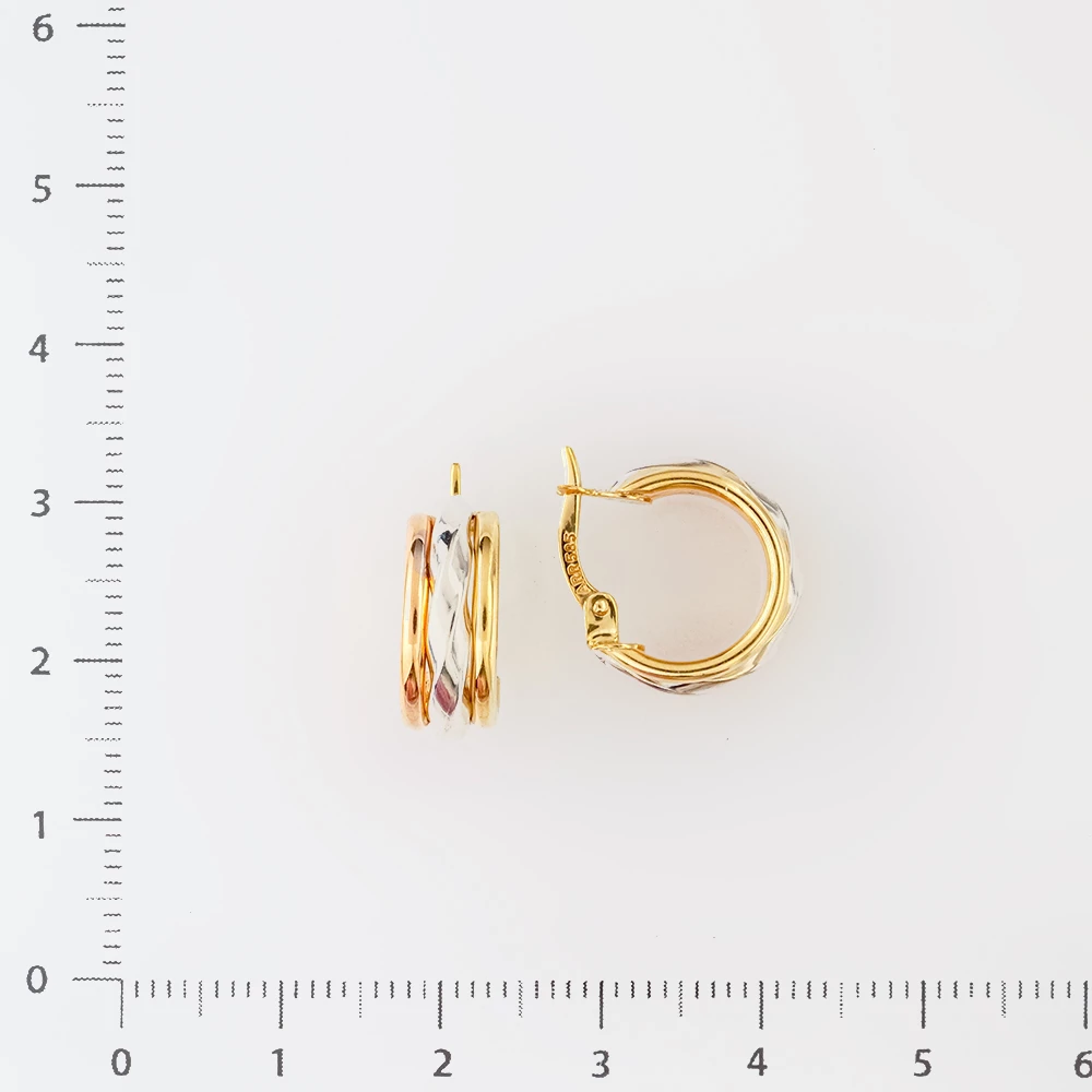 Серьги конго из желтого золота 585 пробы