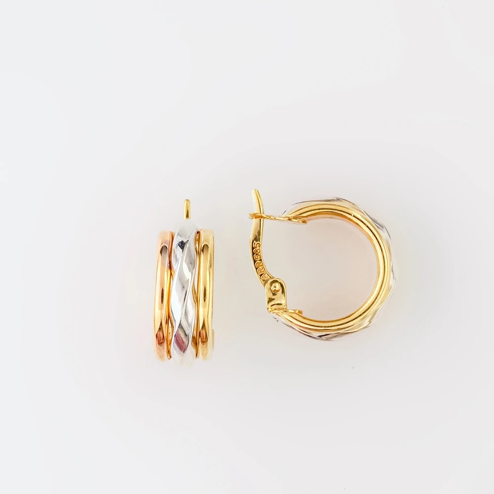 Серьги конго из желтого золота 585 пробы