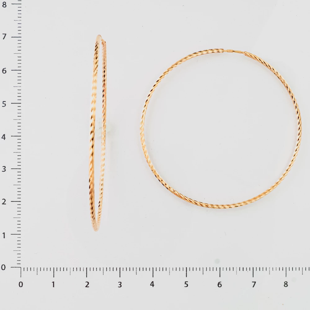 Серьги конго из красного золота 585 пробы