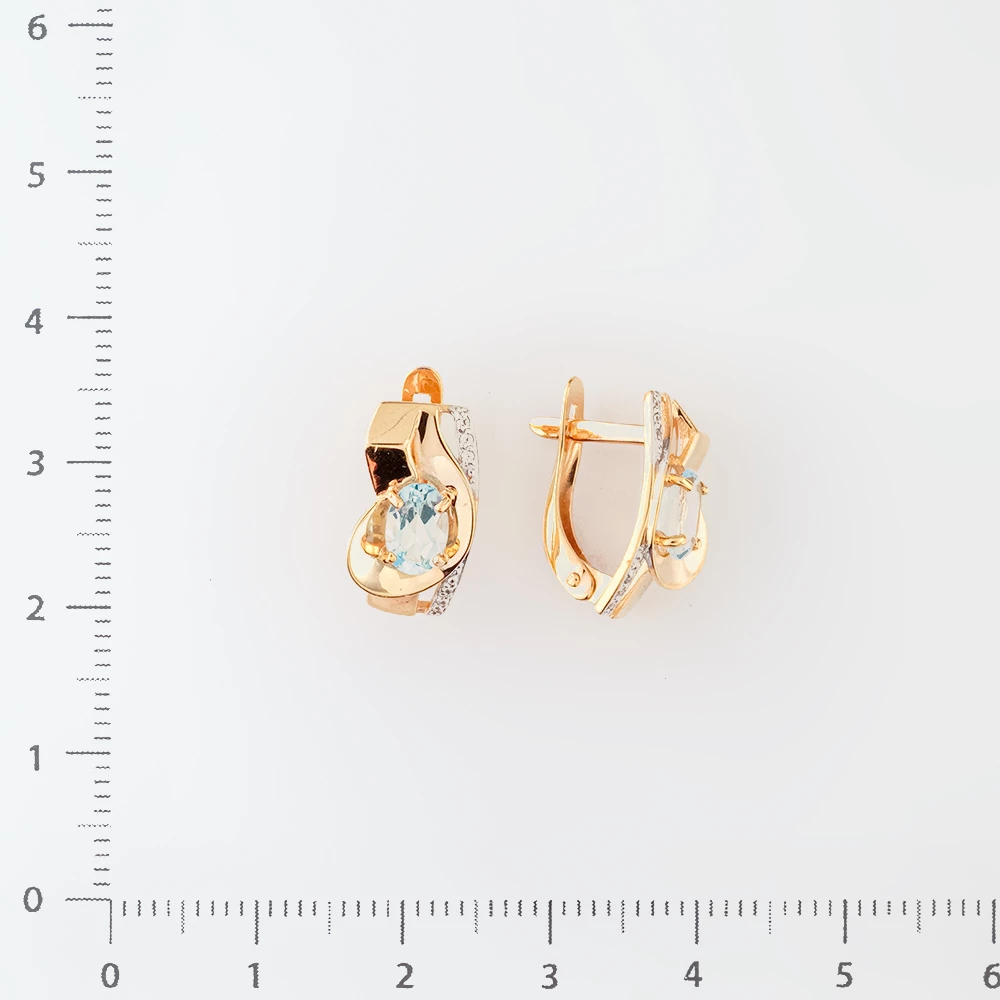 Серьги с топазом из красного золота 585 пробы
