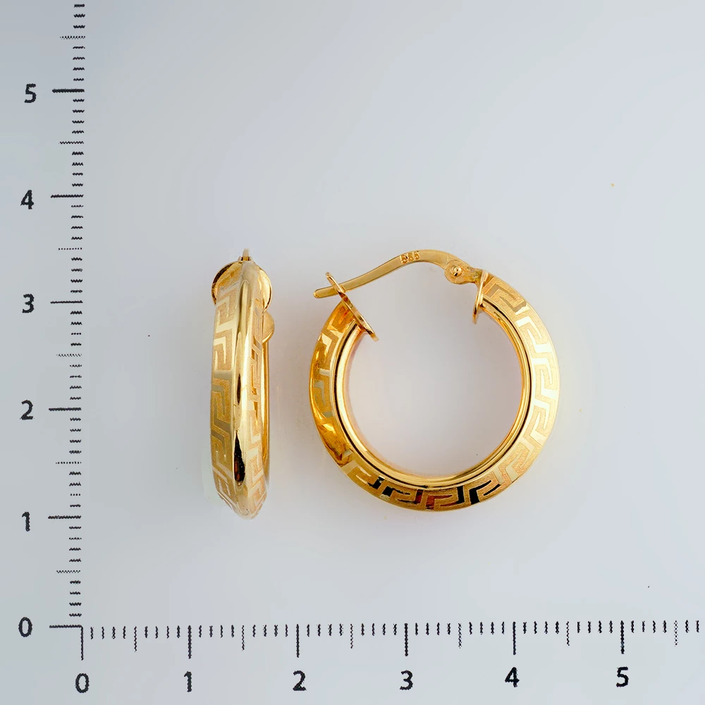 Серьги конго из желтого золота 585 пробы