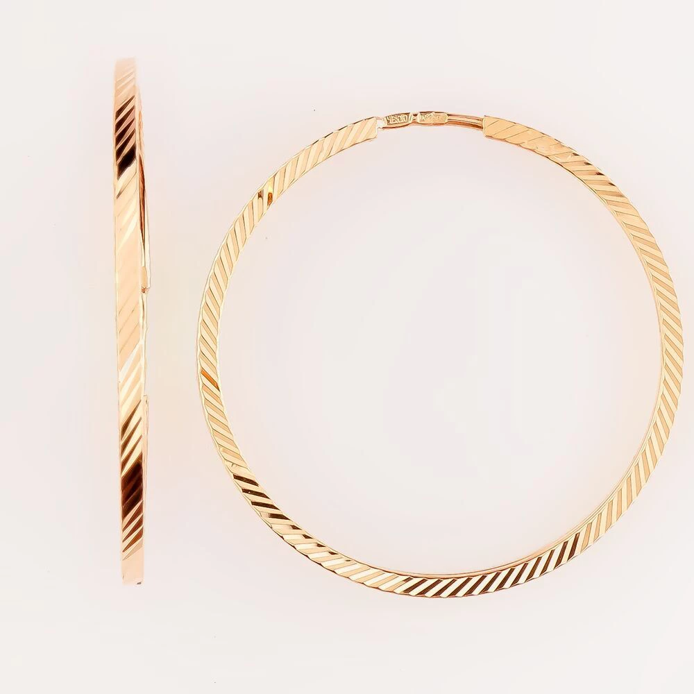 Серьги конго из красного золота 585 пробы