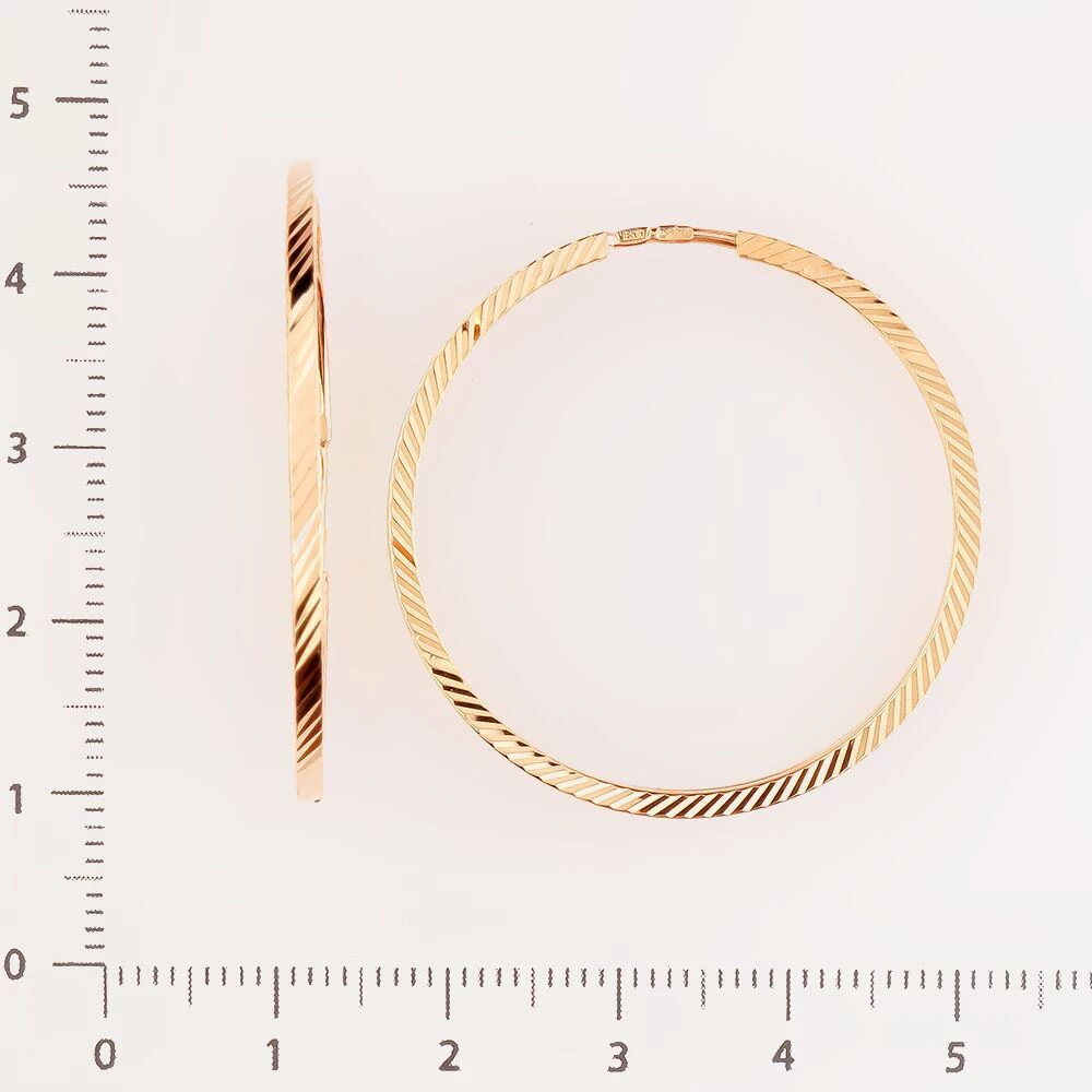 Серьги конго из красного золота 585 пробы