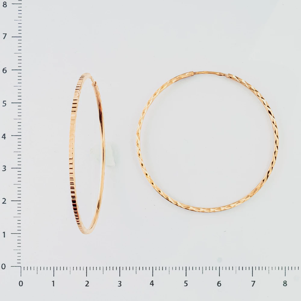 Серьги конго из красного золота 585 пробы