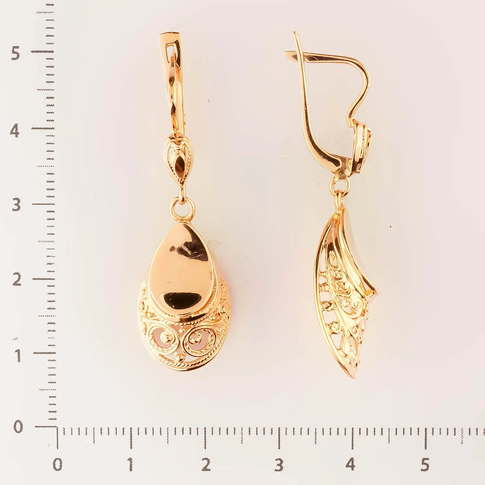 Серьги из красного золота 585 пробы
