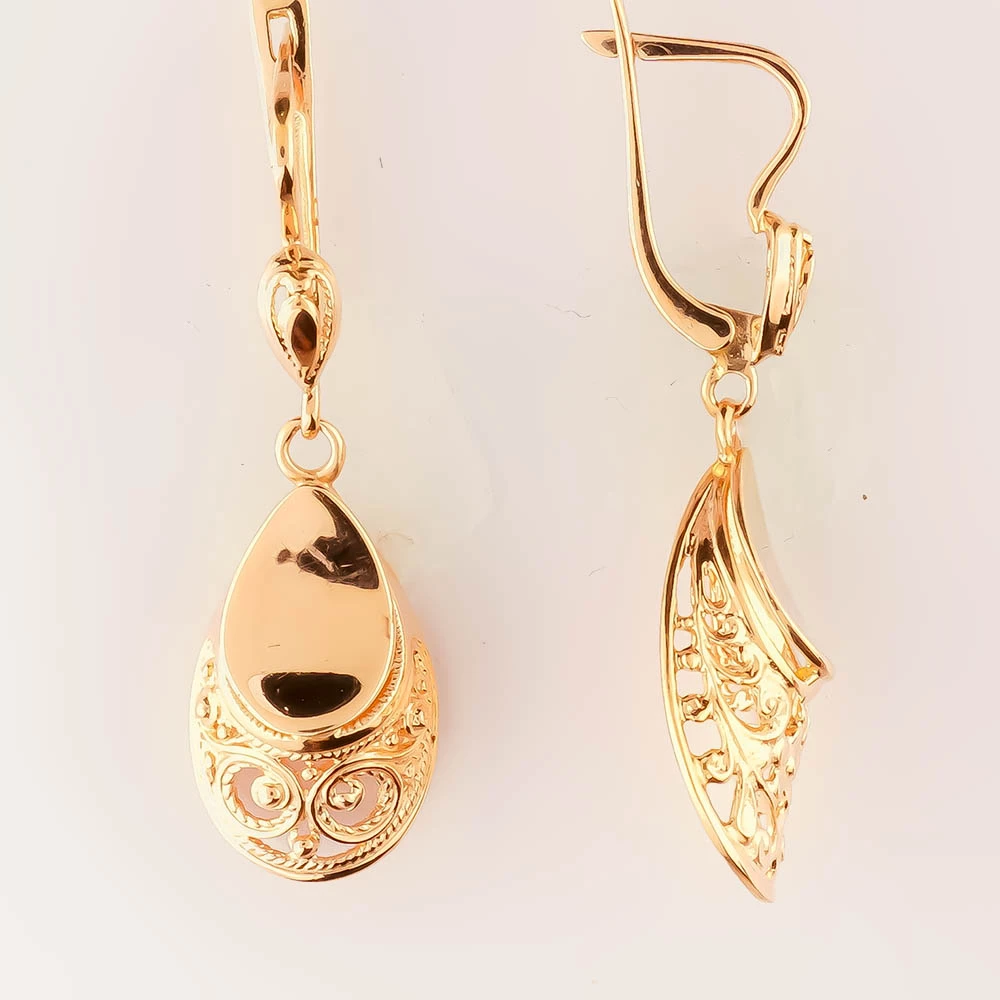 Серьги из красного золота 585 пробы