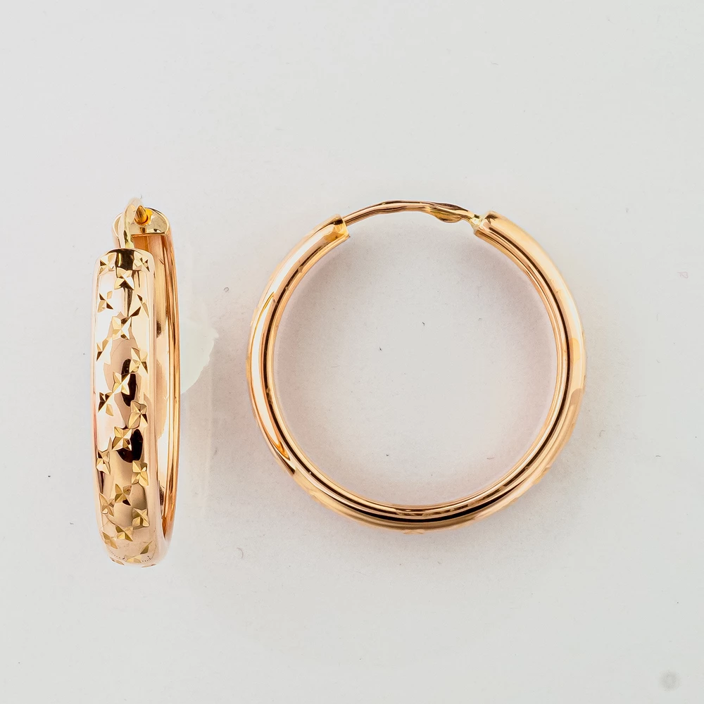 Серьги конго из красного золота 585 пробы