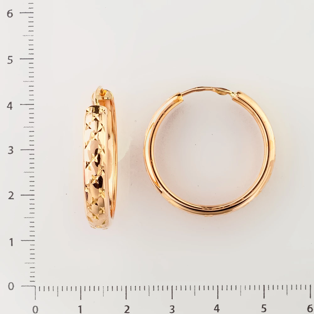 Серьги конго из красного золота 585 пробы