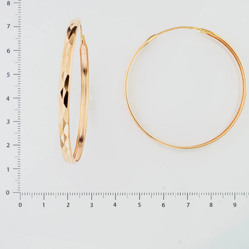 Серьги конго из красного золота 585 пробы